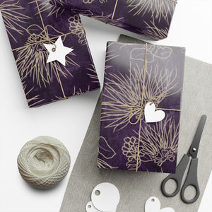 'Ohia Lehua Gift Wrap Paper, 1pc - Royal Purple Watercolor