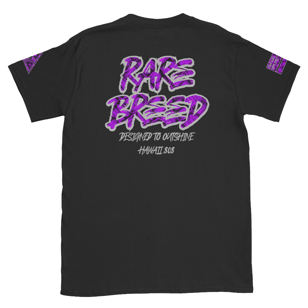 Rare Breed Aloha Dynasty, Purple Neon Hala Design Short-Sleeve Unisex T-Shirt