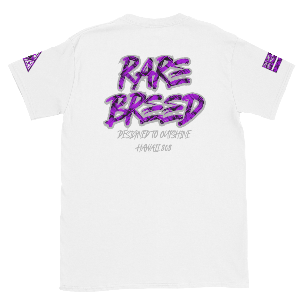 Rare Breed Aloha Dynasty, Purple Neon Hala Design Short-Sleeve Unisex T-Shirt