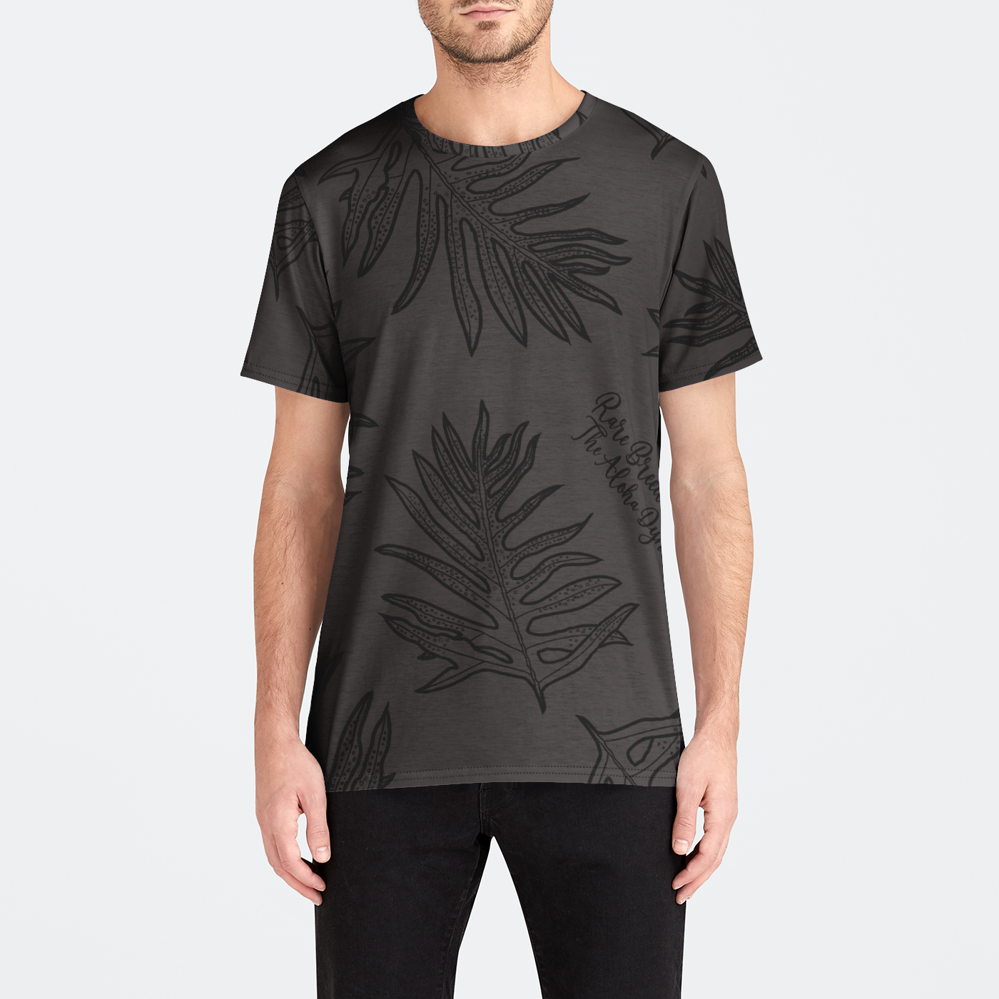 Lauae Fern Hawaiian Print Mens Crew Tee