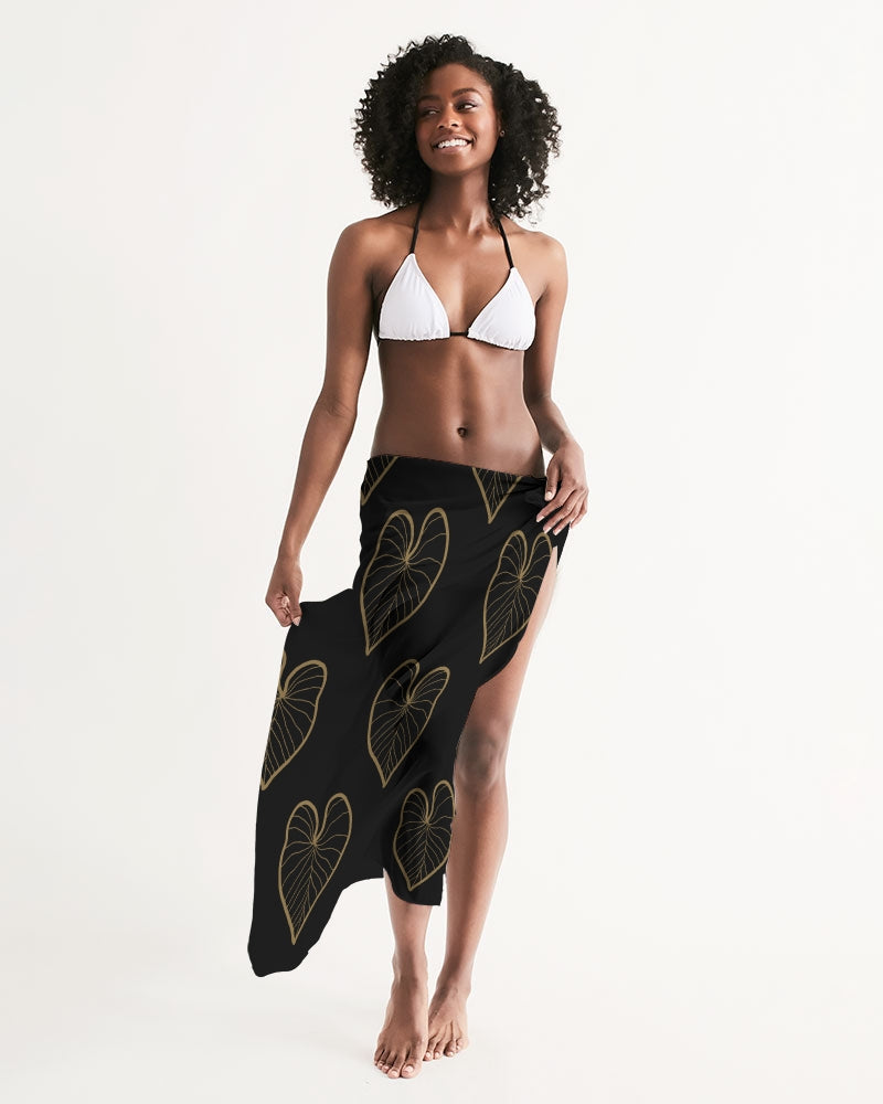 kalo leaf gold design Swim Cover Up