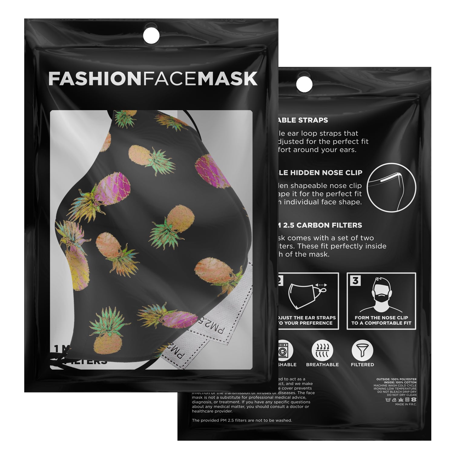 Pineapple Design Face Mask