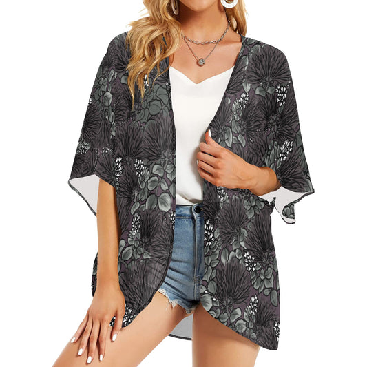 'Ohi'a Lehua Design Kimono Cover Up Women's Kimono Chiffon Cover Up