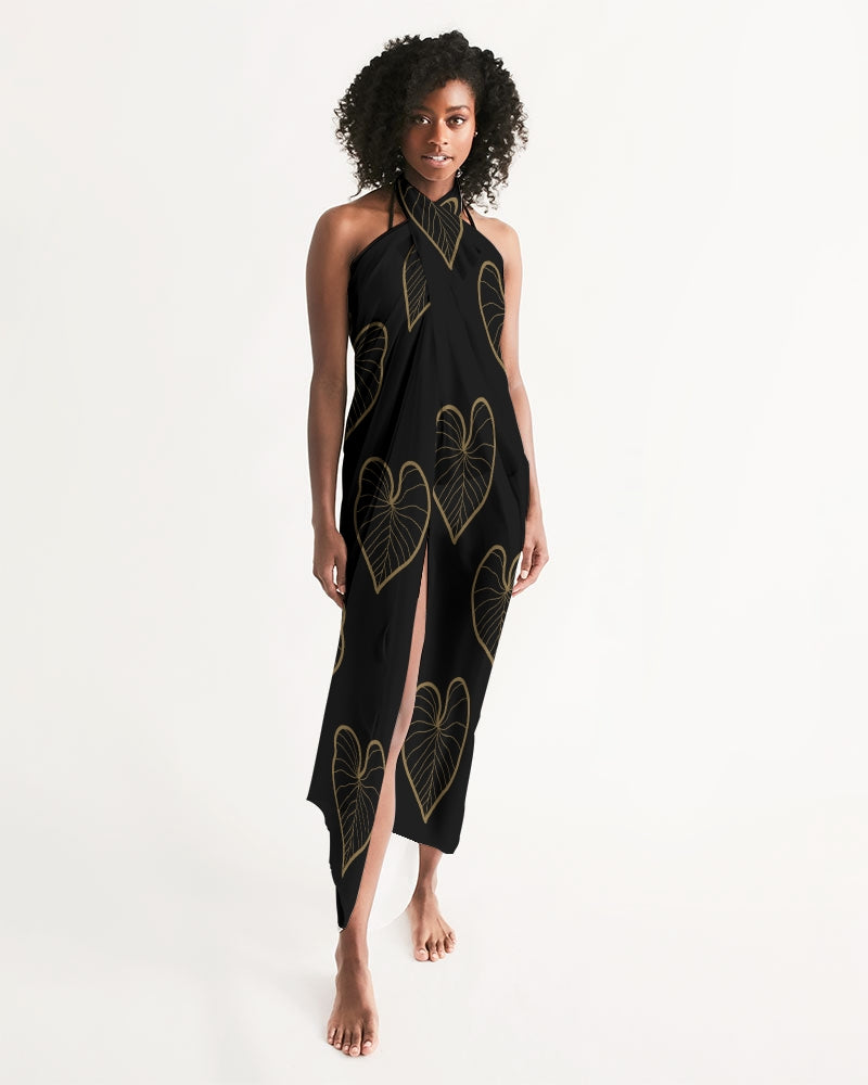 kalo leaf gold design Swim Cover Up