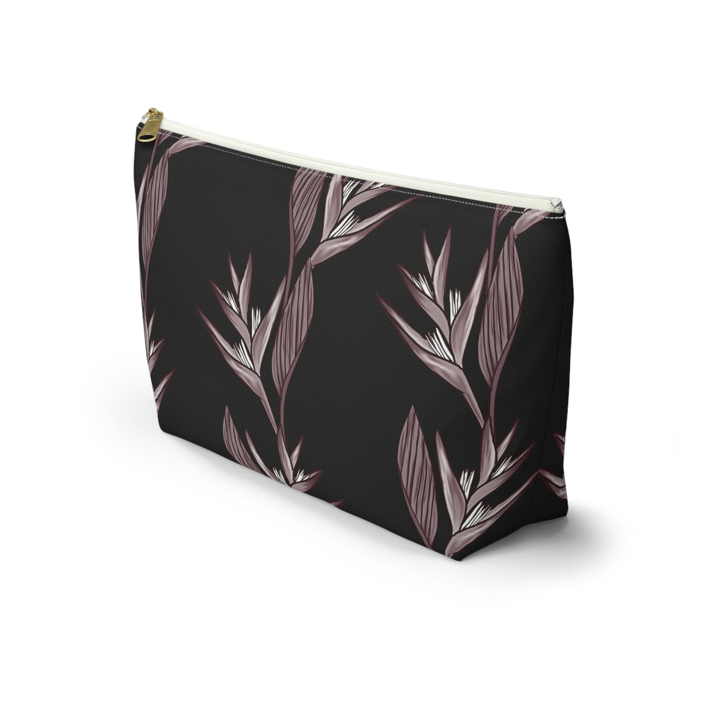 Heliconia Hawaiian Print Design Accessory Pouch w T-bottom