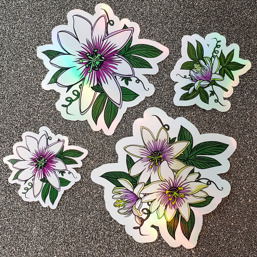 Liliko'i Passion Fruit Flower Sticker Set - Holographic