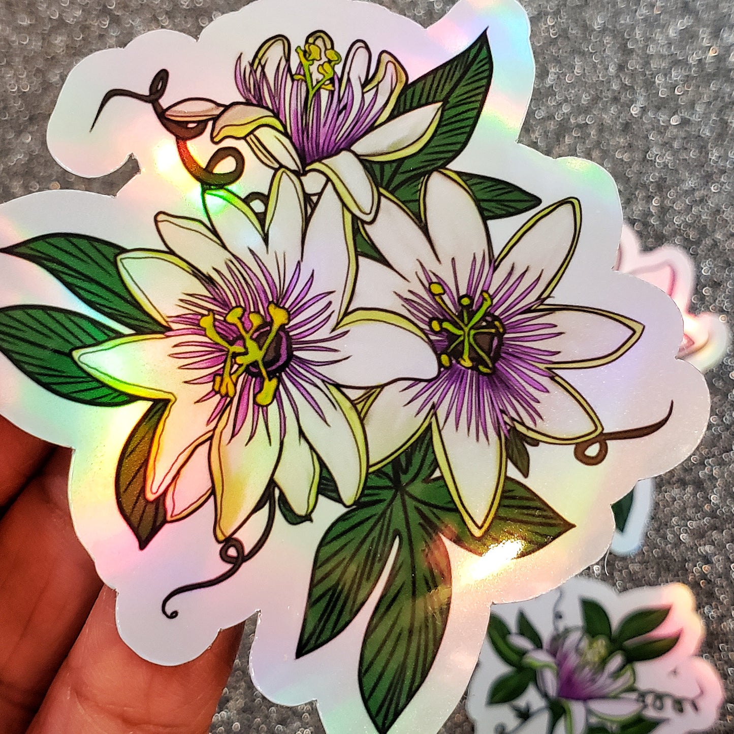 Liliko'i Passion Fruit Flower Sticker Set - Holographic