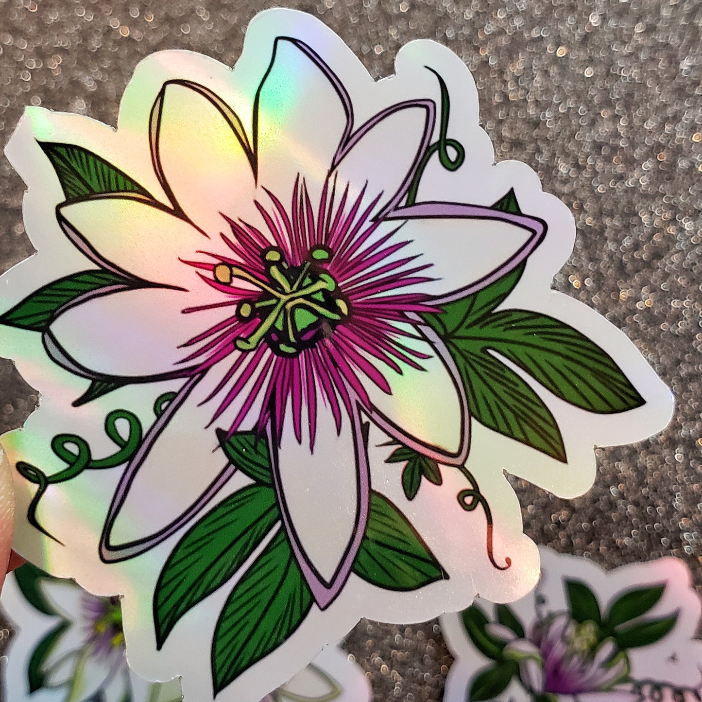 Liliko'i Passion Fruit Flower Sticker Set - Holographic