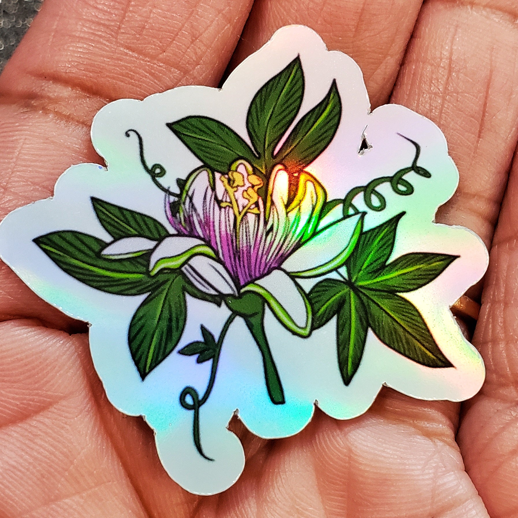 Liliko'i Passion Fruit Flower Sticker Set - Holographic