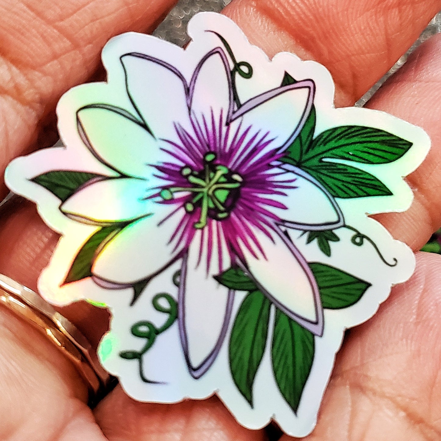 Liliko'i Passion Fruit Flower Sticker Set - Holographic