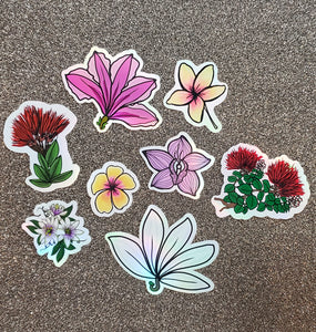 Hawaiian Tropical Flower Sticker Pack