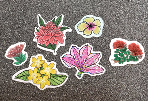 Hawaiian Tropical Flower Sticker Pack 2