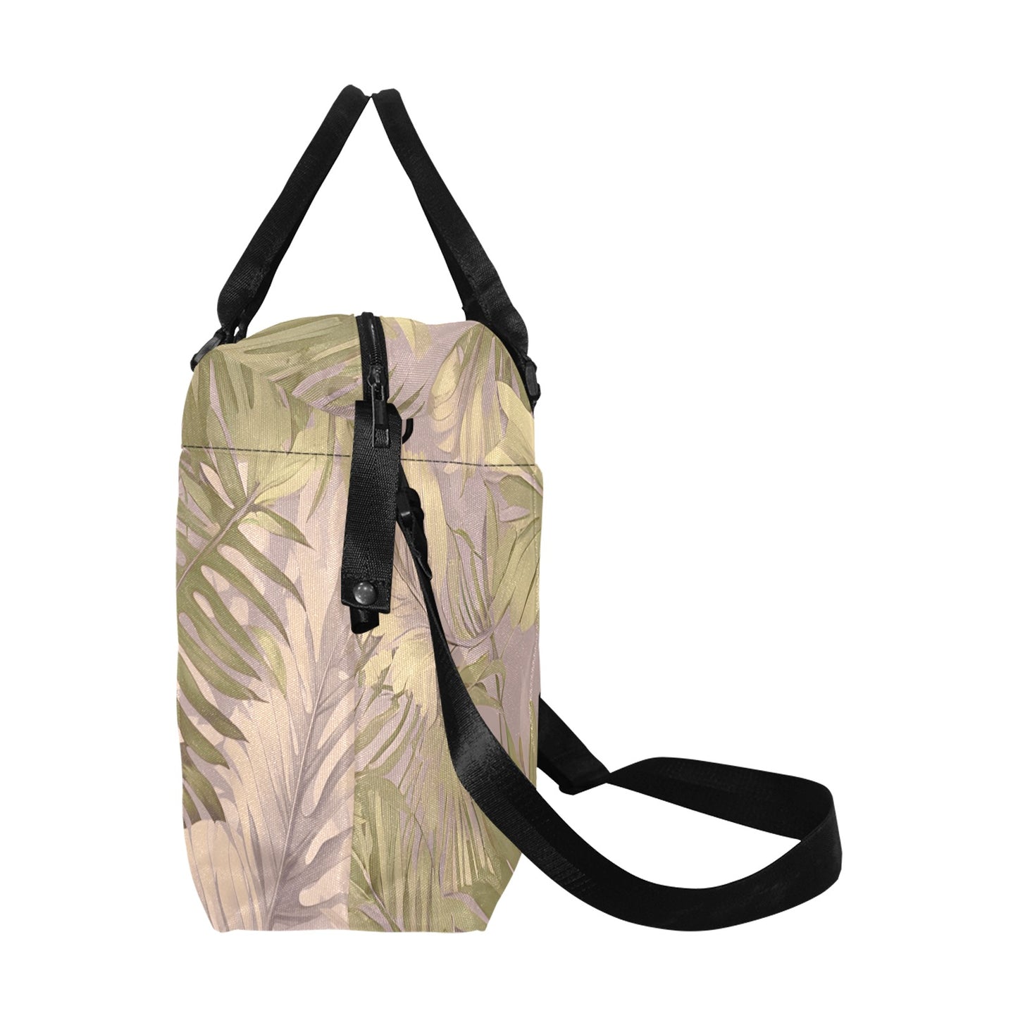 Hawaiian Tropical Print Soft Tones Large Capacity Duffle Bag with Trolley Sleeve