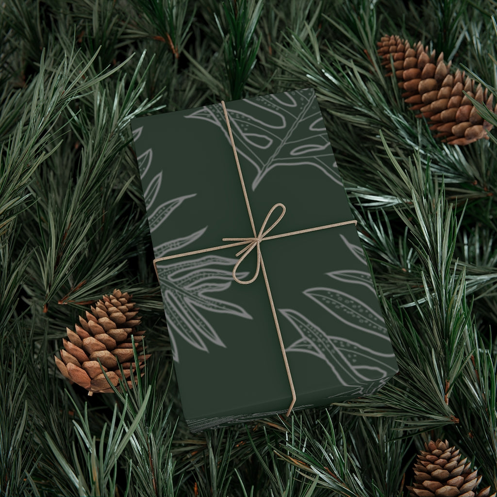 Laua'e Fern Gift Wrap Paper, 1pc - Dark Green