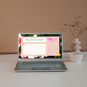 May Spring Plumeria Desktop and Phone Wallpapers - May 2022 (Mei) Freebies