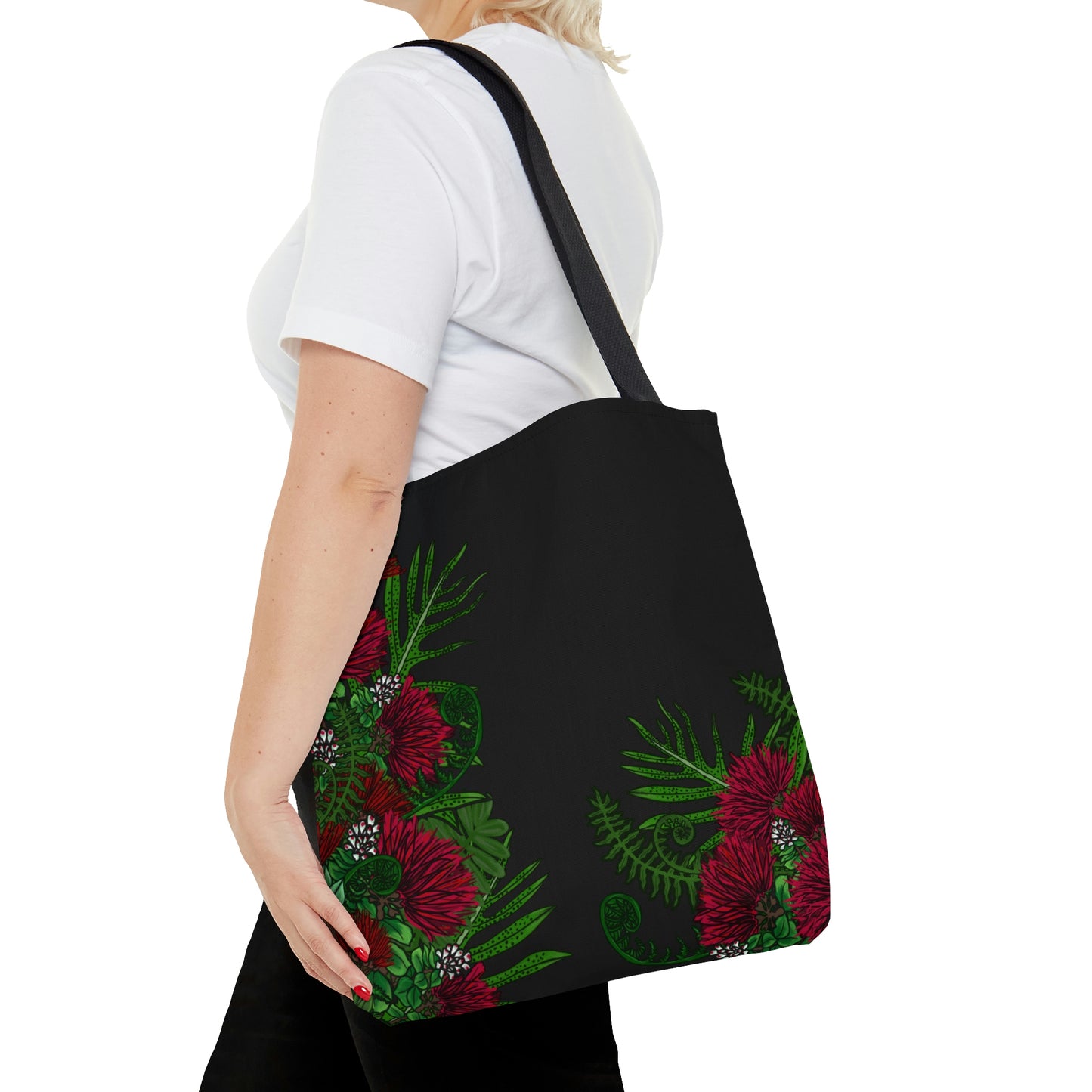 'Ohi'a Lehua and Hawaiian Fern Print Tote Bag