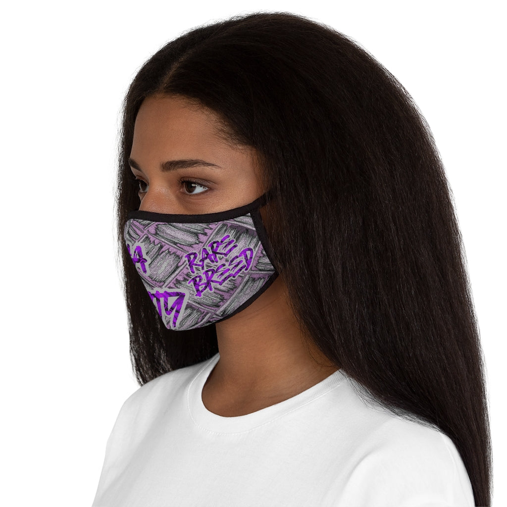Aloha Dynasty Lavendar and Pink Lauhala Print Fitted Polyester Face Mask