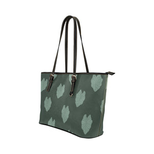 Kalo dark green large faux leather tote bag Leather Tote Bag/Large