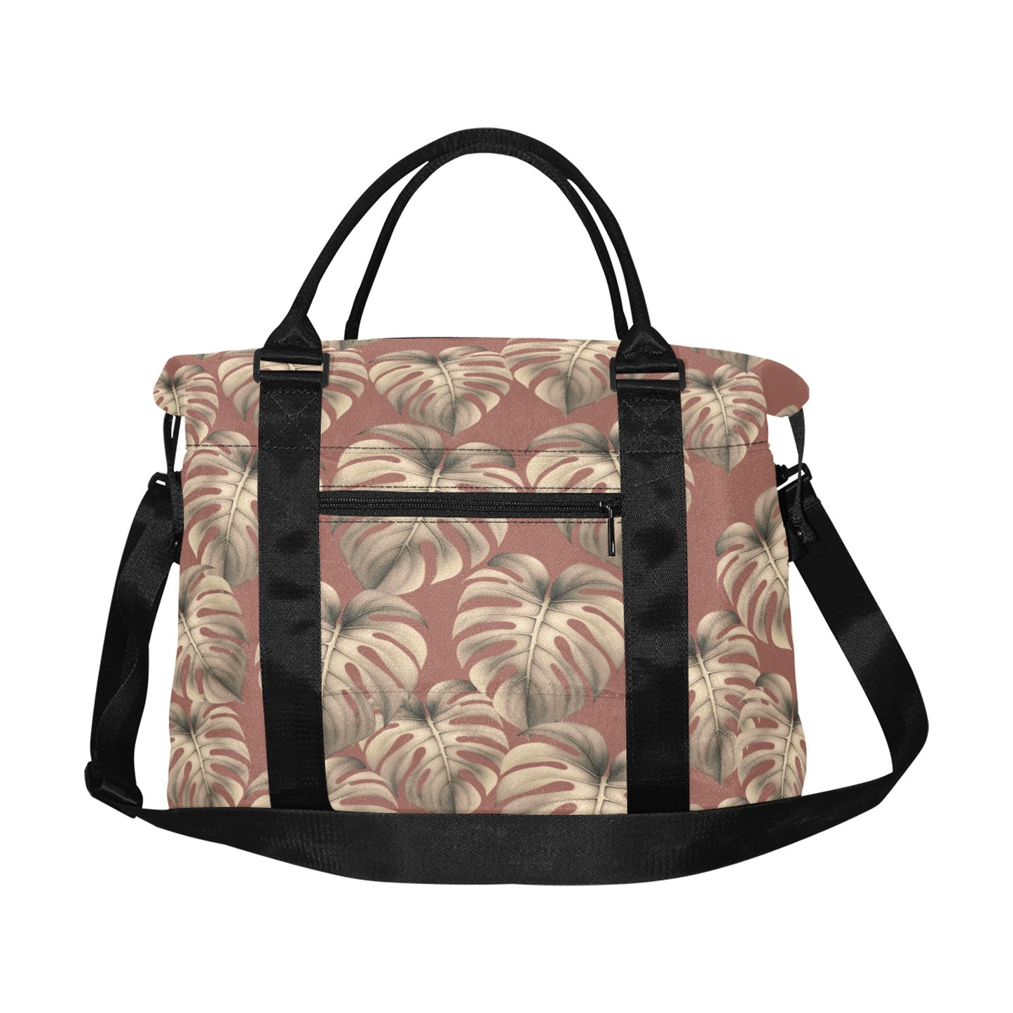 Monstera Mauve Large Capacity Duffle Bag with Trolley Sleeve