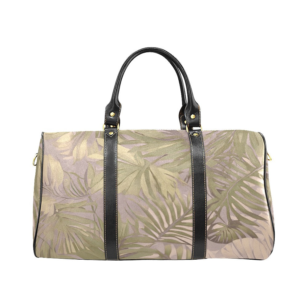 Hawaiian Tropical Print Soft Tones Water-resistant Travel Duffle Bag - Large