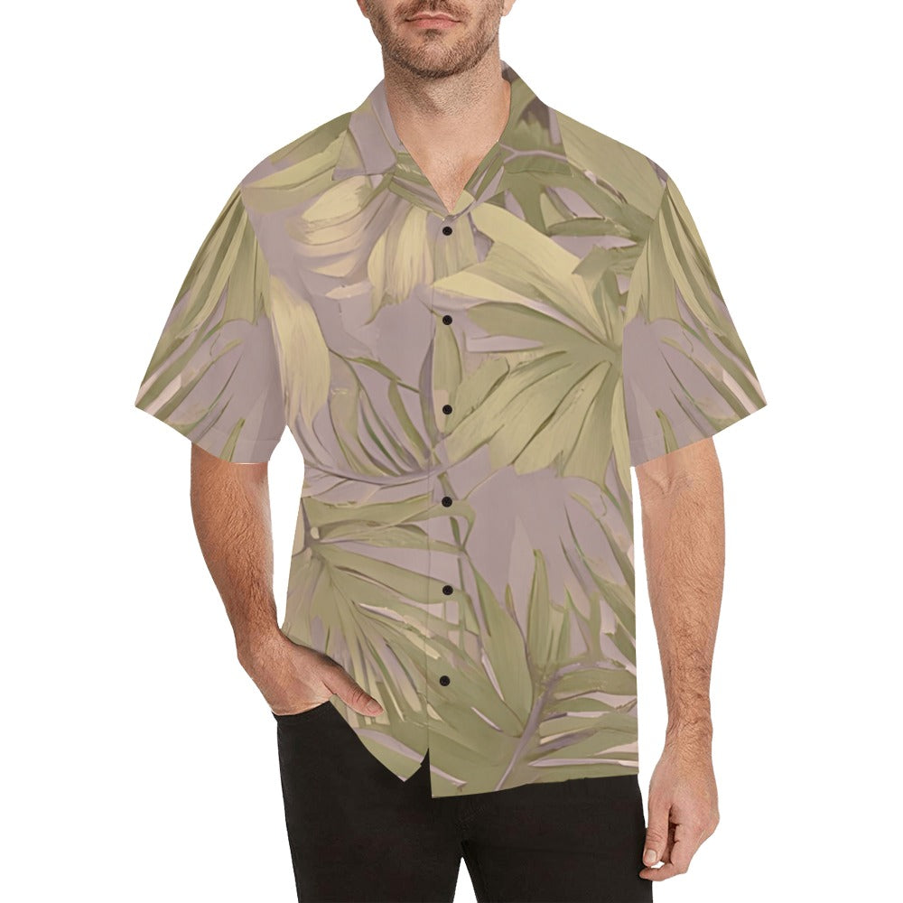 Hawaiian Tropical Print Soft Tones Men's Aloha Shirt