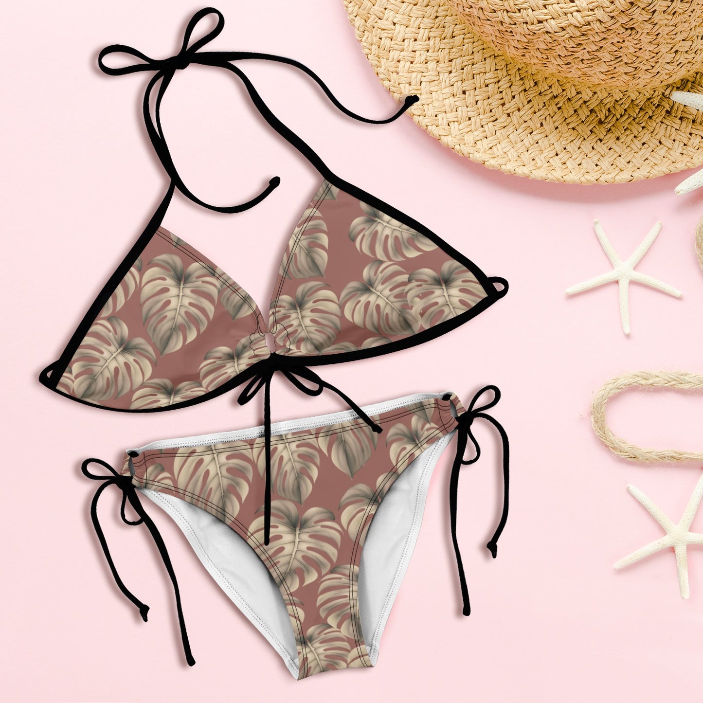 Monstera Mauve String Bikini Set String Bikini Set