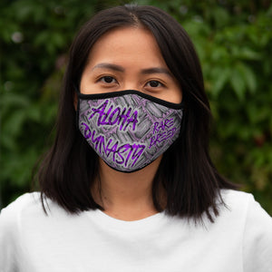 Aloha Dynasty Lavendar and Pink Lauhala Print Fitted Polyester Face Mask