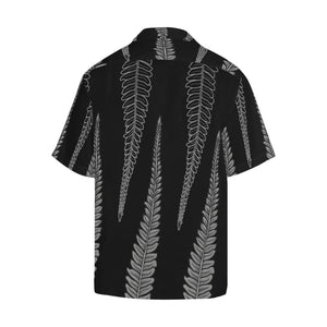 Hapu'u Fern Black and Gray Hawaiian Print Men's Aloha Shirt