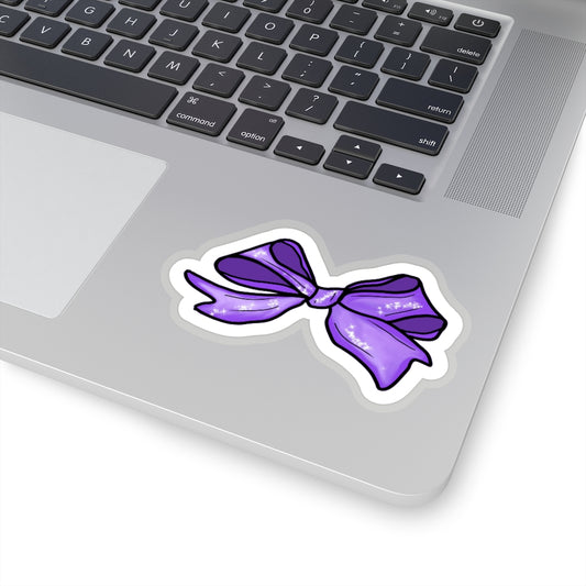 Hand-drawn Purple Bow Kiss-Cut Stickers