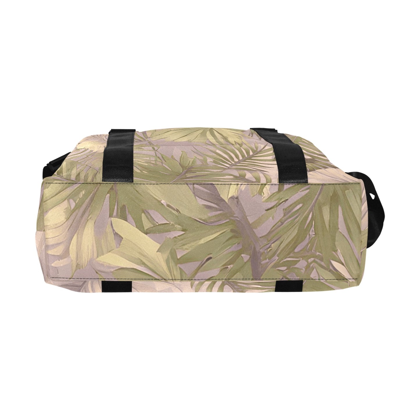 Hawaiian Tropical Print Soft Tones Large Capacity Duffle Bag with Trolley Sleeve