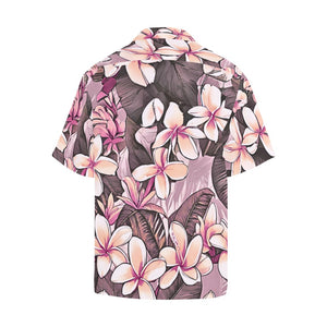 Plumeria Hawaiian Print Men's Aloha Shirt - Pink Tones