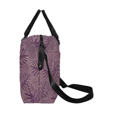 Load image into Gallery viewer, Ulu Breadfruit Hawaiian Print Duffle Bag with Luggage Sleeve - Purple
