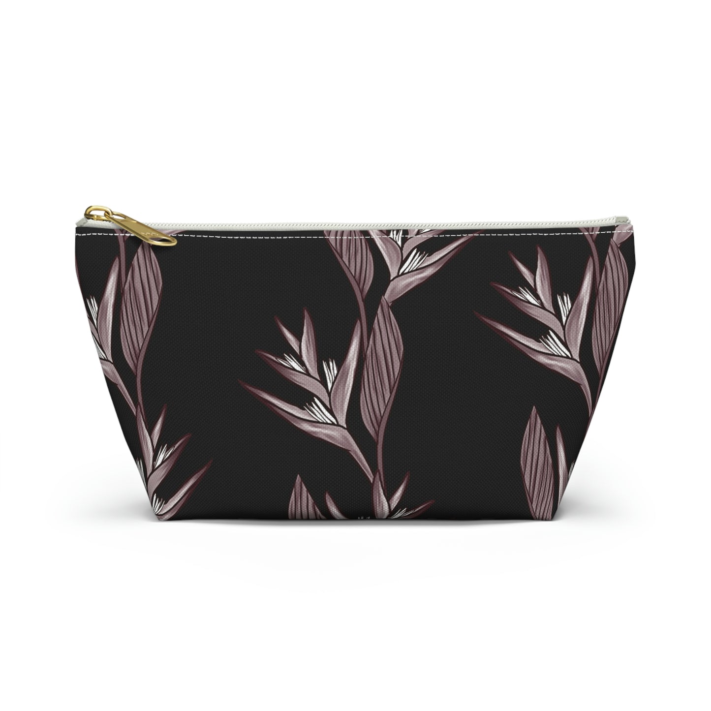 Heliconia Hawaiian Print Design Accessory Pouch w T-bottom