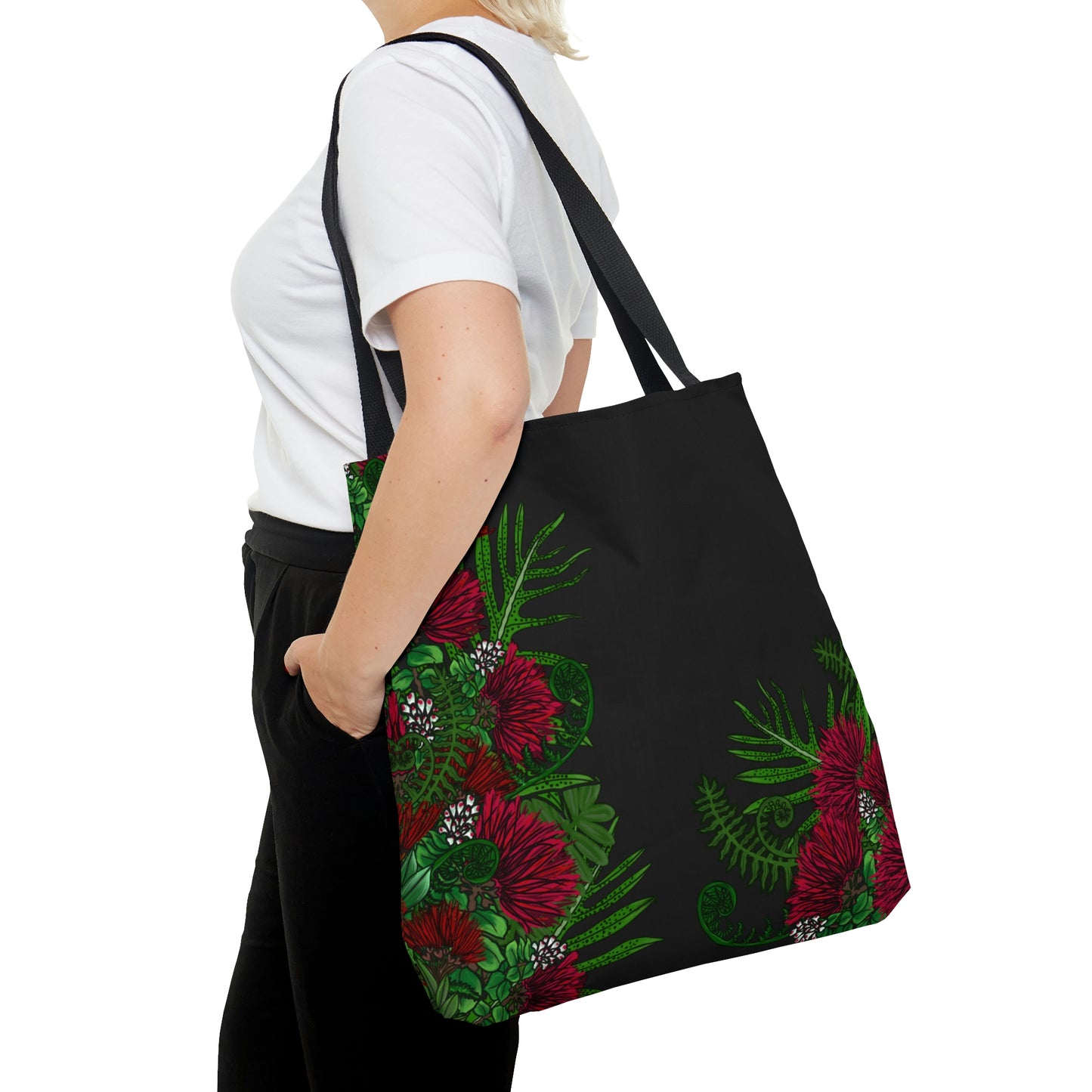 'Ohi'a Lehua and Hawaiian Fern Print Tote Bag