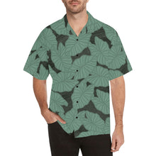 Load image into Gallery viewer, Kalo Taro Outline Hawaiian Print Green Watercolor Men&#39;s Hawaiian Shirt Aloha Shirt