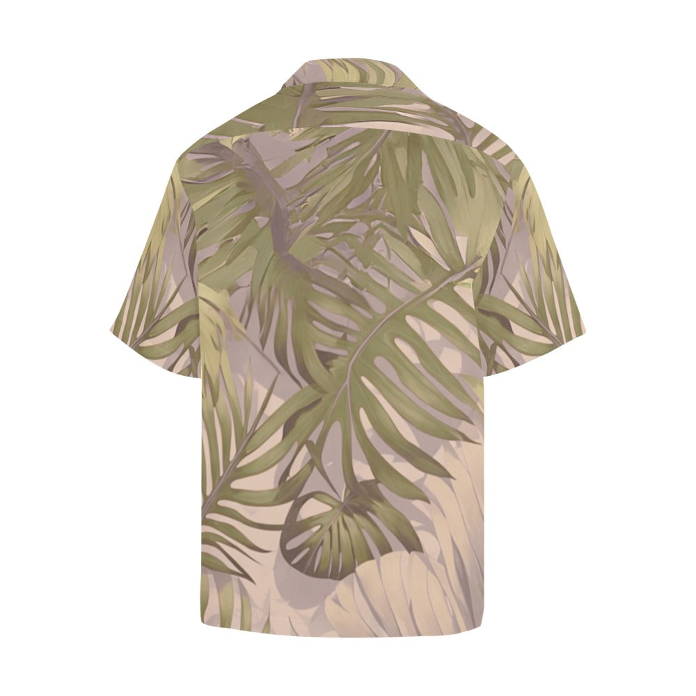 Hawaiian Tropical Print Soft Tones Men's Aloha Shirt