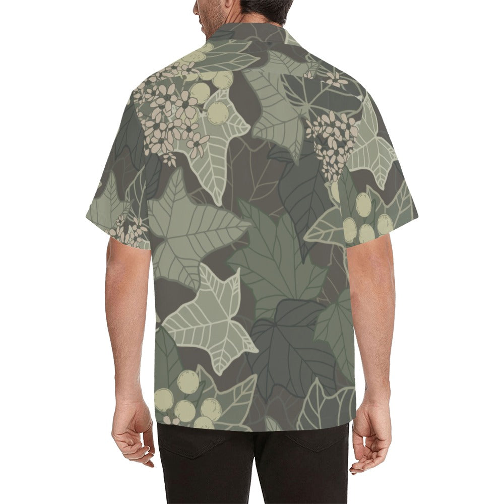 Kukui Nut Hawaiian Print Men's Aloha Shirt Hawaiian Shirt - Candle Nut Green
