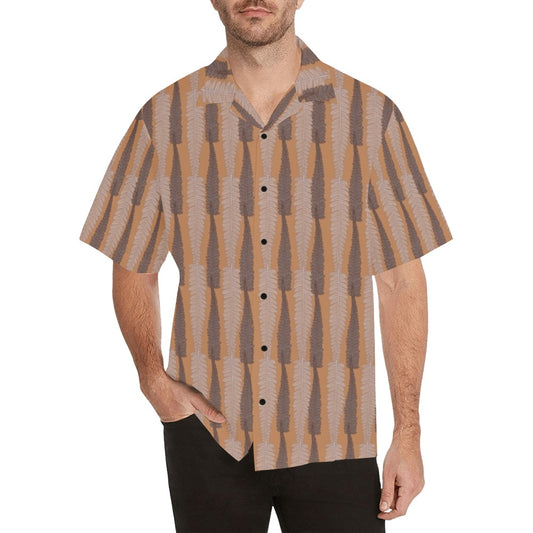 Hapu'u Fern Print in Orange & Brown Men's Aloha Shirt