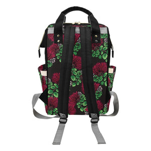 'Ohi'a Lehua Design Backpack Red - Mommy Diaper Bag, Teacher Bag Multi-Function Diaper Backpack/Diaper Bag (Model 1688)