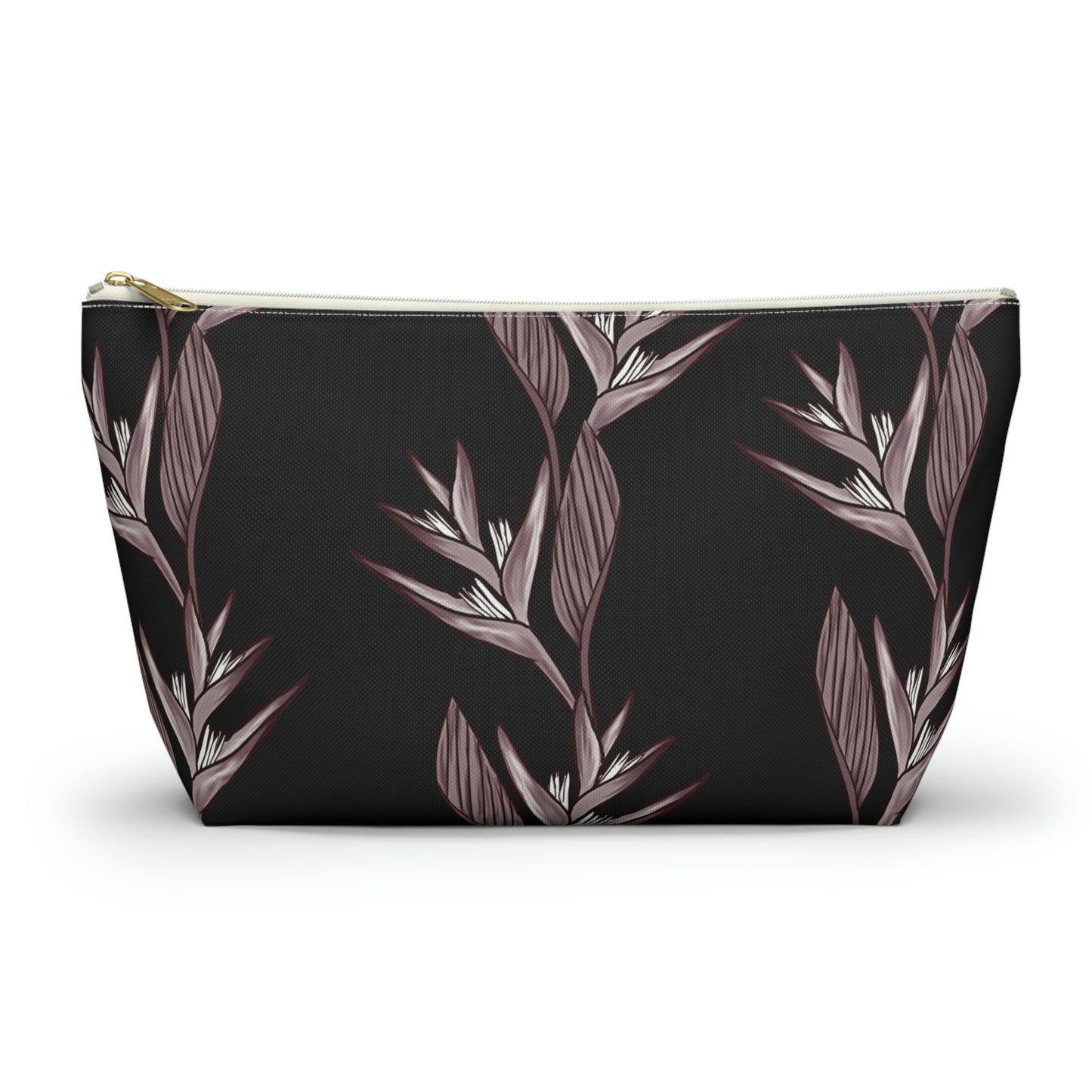 Heliconia Hawaiian Print Design Accessory Pouch w T-bottom