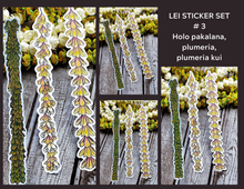 Load image into Gallery viewer, Mini Lei Vinyl Sticker Sets - Set of 3, You Choose - Pakalana, Plumeria, Crown Flower, Tuberose