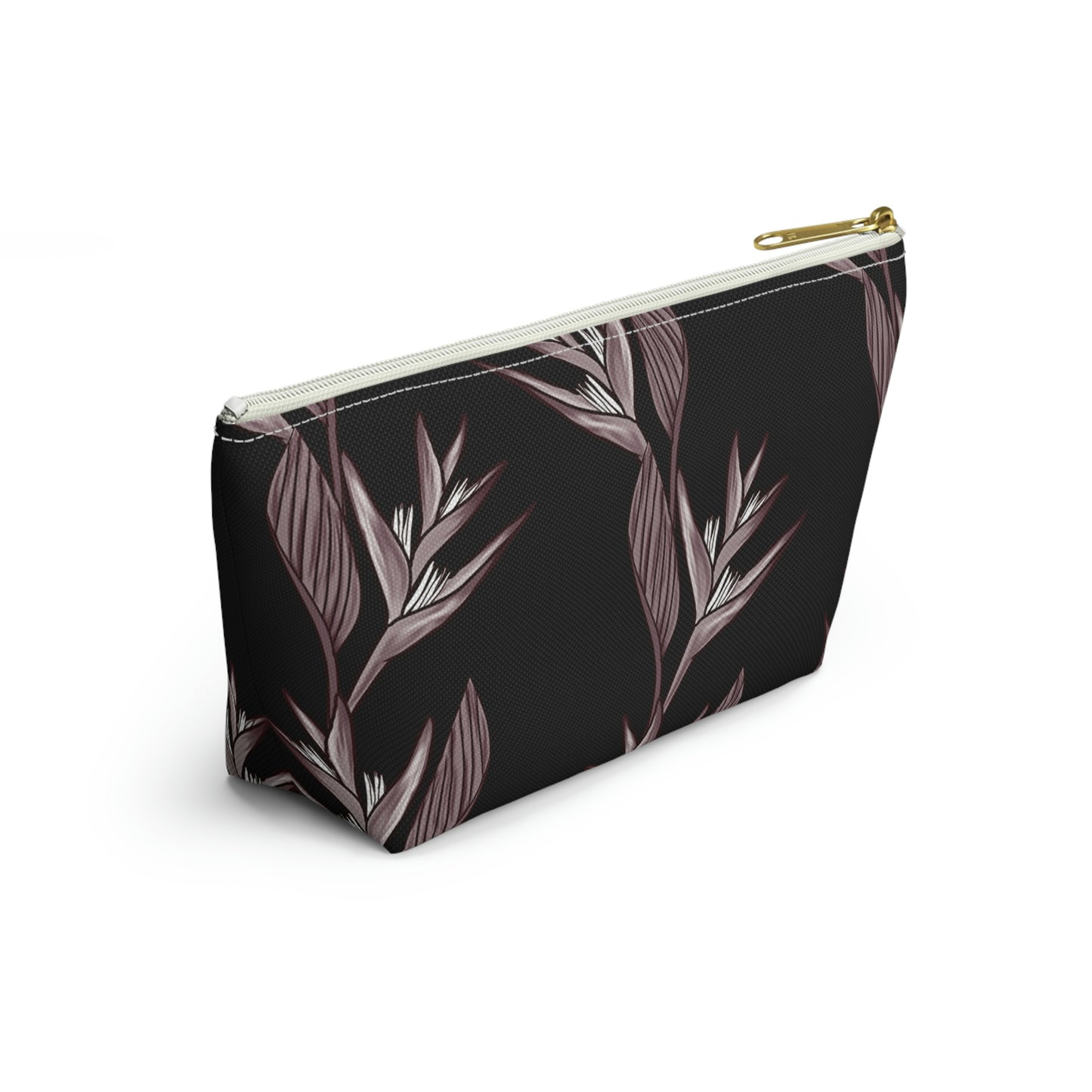 Heliconia Hawaiian Print Design Accessory Pouch w T-bottom