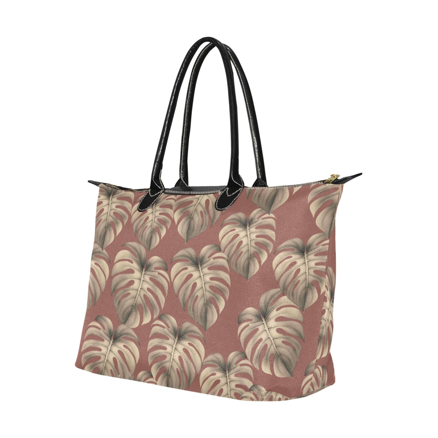 Mauve Monstera Hawaiian Print Single Shoulder Handbag