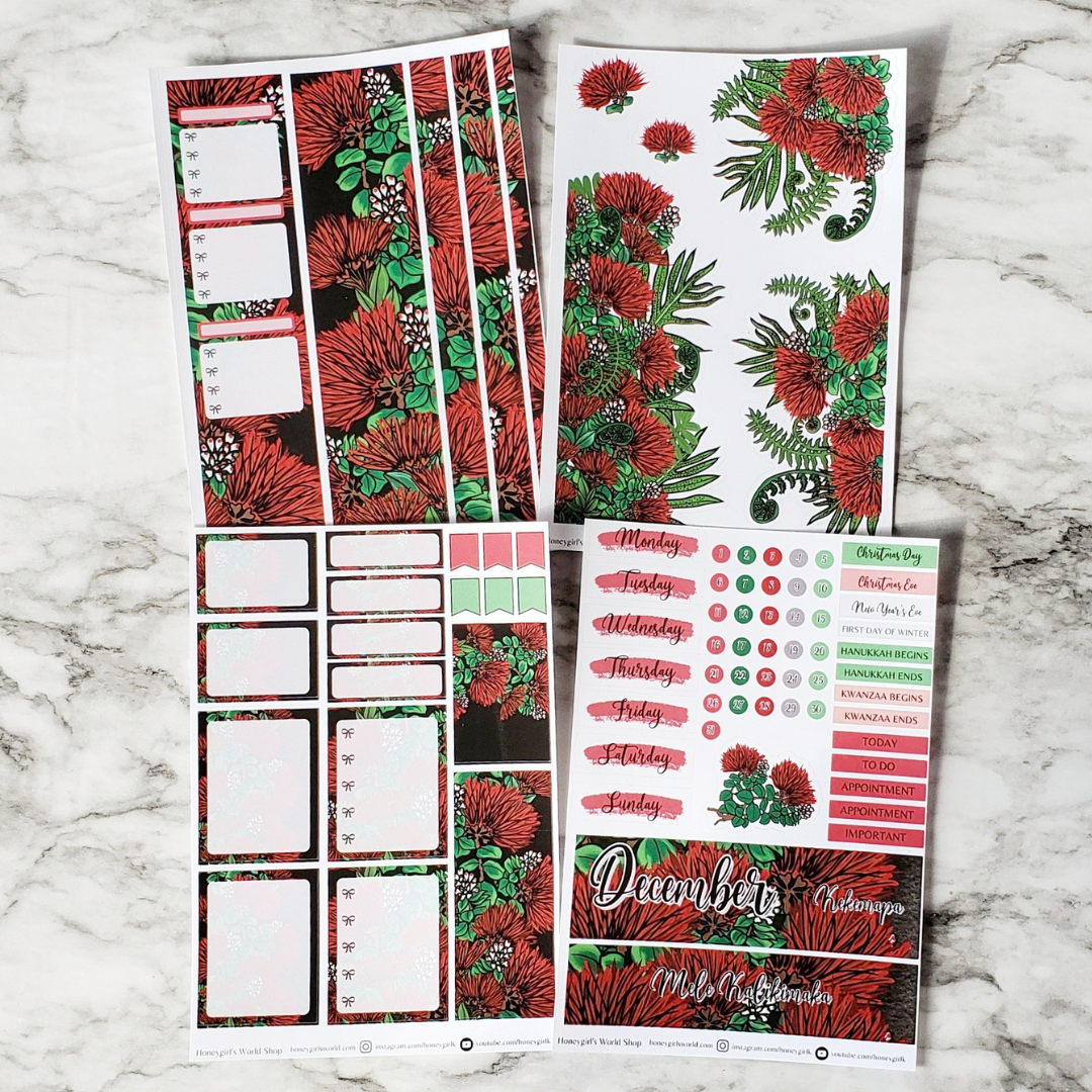 December Monthly Sticker Kit - 'Ohia Lehua