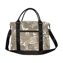 Load image into Gallery viewer, Monstera Hawaiian Print Large Capacity Duffle Bag with Trolley Sleeve Neutral Tones