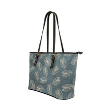 Load image into Gallery viewer, Kalo Blue Teal Watercolor Faux Leather Tote Bag /  Large