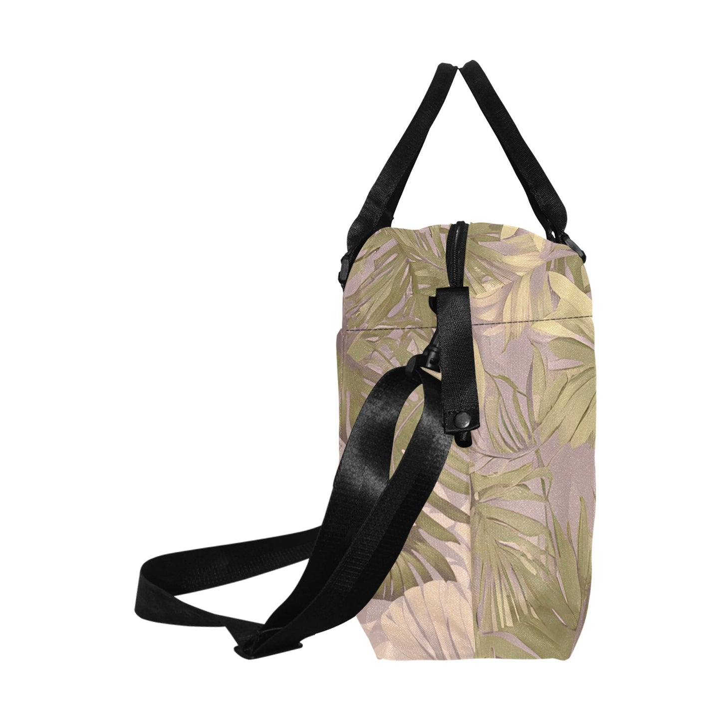 Hawaiian Tropical Print Soft Tones Large Capacity Duffle Bag with Trolley Sleeve