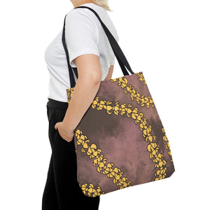 Puakenikeni Lei Dusty Blush Watercolor Tote Bag