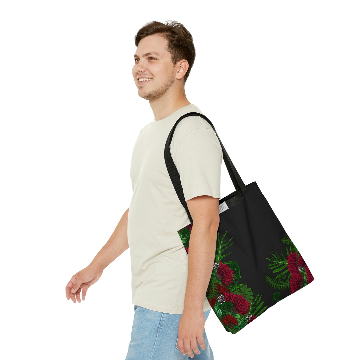 'Ohi'a Lehua and Hawaiian Fern Print Tote Bag