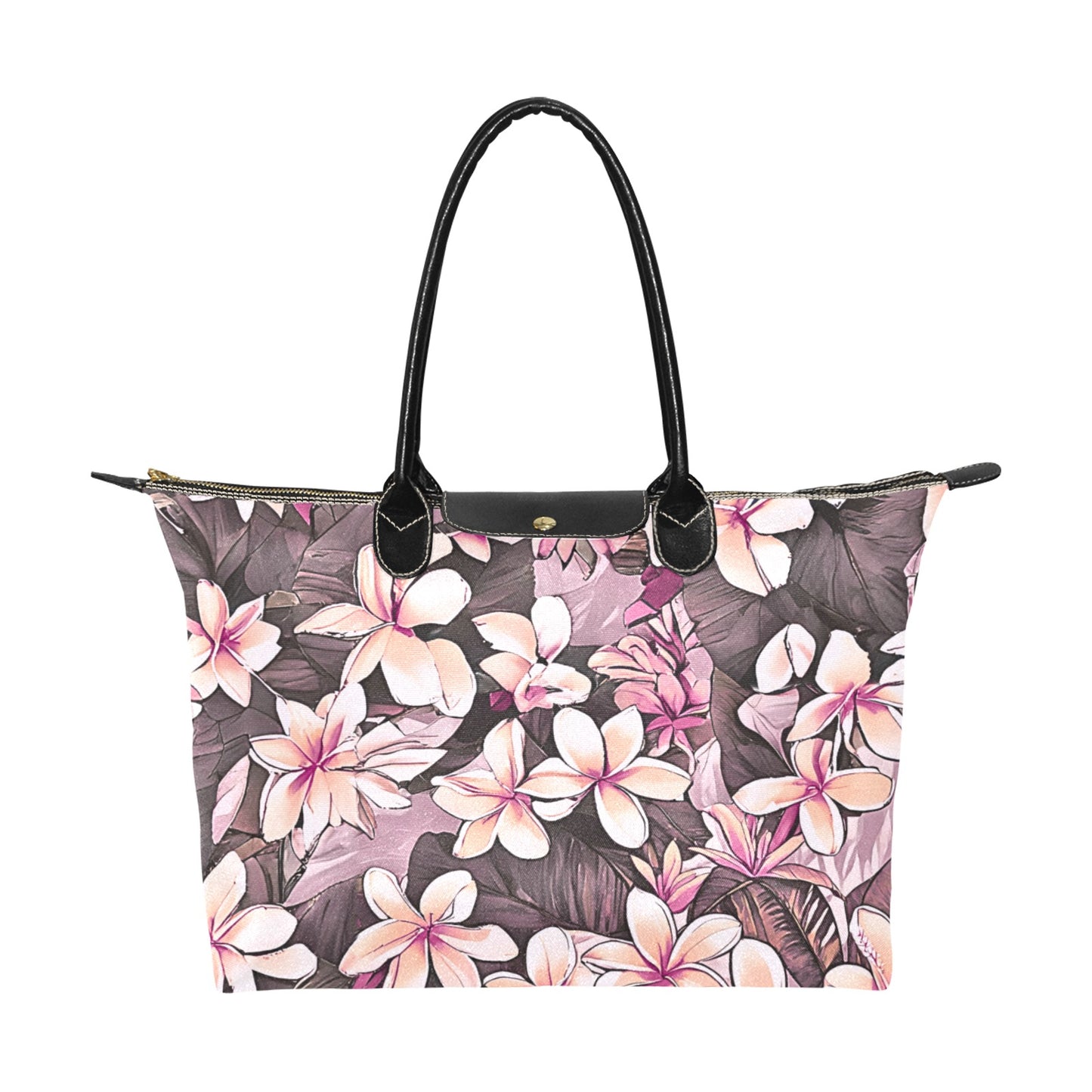 Plumeria Hawaiian Print Pink Tones Single Shoulder Handbag